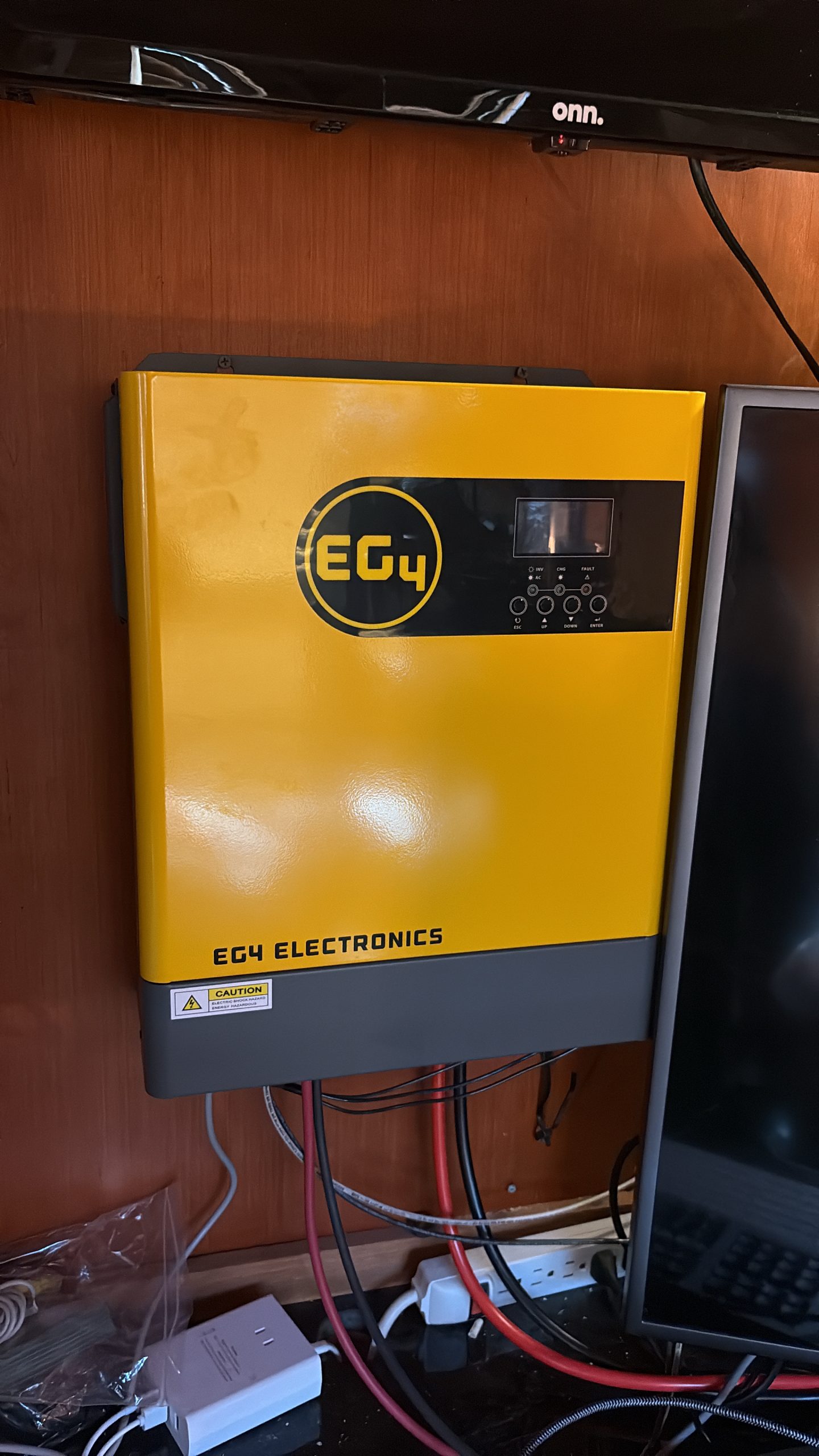 EG4 3000EHV-48 inverter powering studio and office